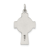 Antiqued Satin Celtic Cross Knot Charm Pendant in Real 925 Sterling Silver