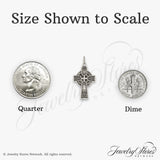 Sterling Silver Celtic Cross Pendant with Antique Finish, Knotwork Halo Design, Christian Jewelry