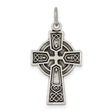 Antiqued Satin Celtic Cross Knot Charm Pendant in Real 925 Sterling Silver