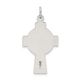 Sterling Silver Celtic Cross Pendant with Interwoven Knotwork and Antique Finish for Men and Women