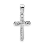 CZ Cross Charm Pendant in Real 925 Sterling Silver