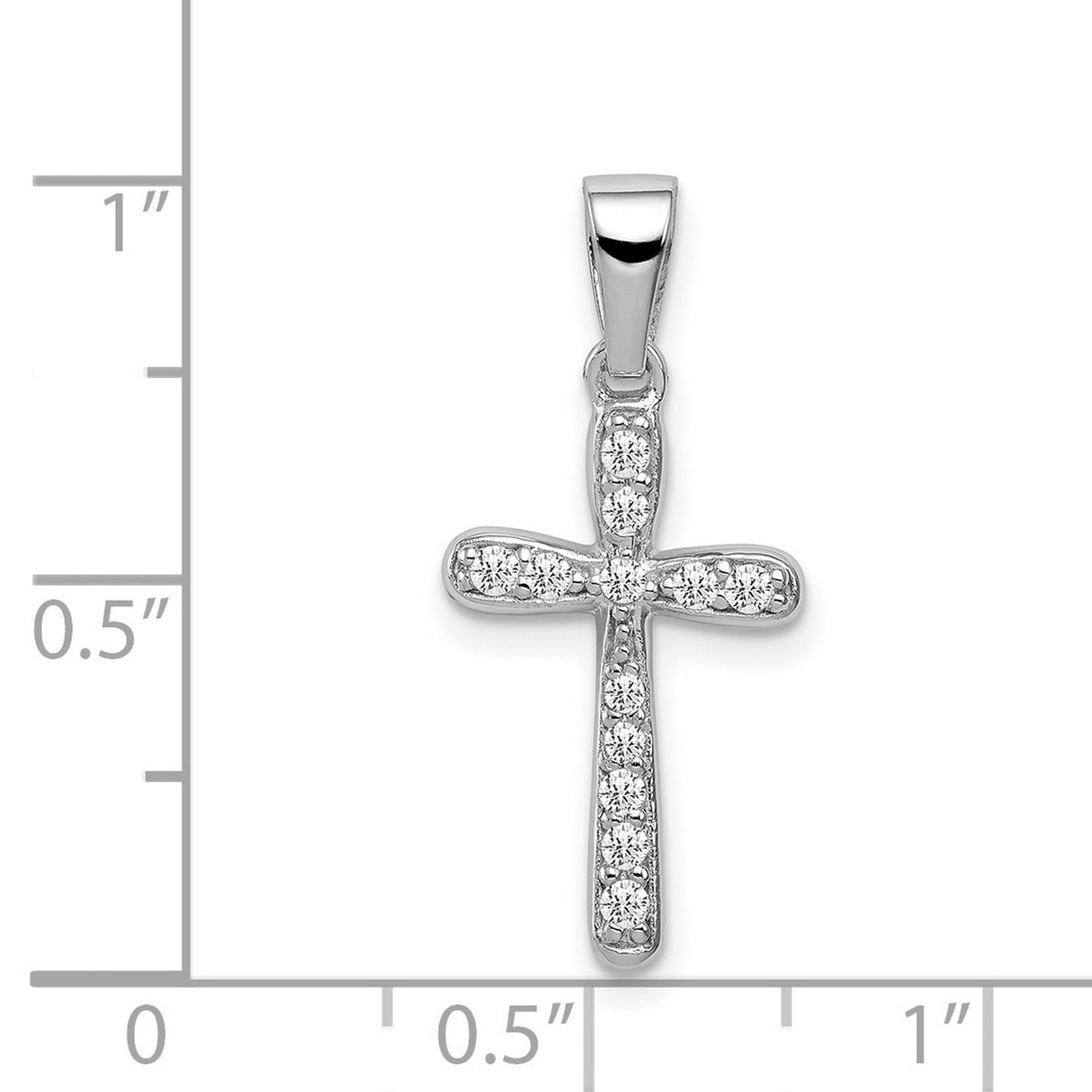 CZ Cross Charm Pendant in Real 925 Sterling Silver