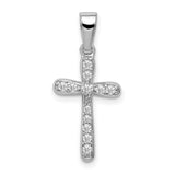 CZ Cross Charm Pendant in Real 925 Sterling Silver