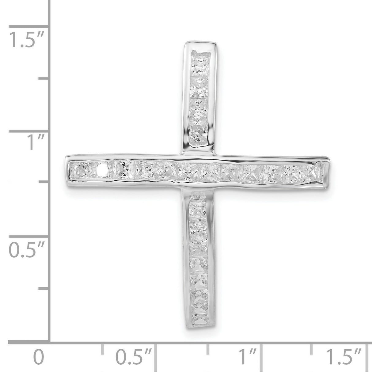 Cross CZ Charm Pendant in Real 925 Sterling Silver