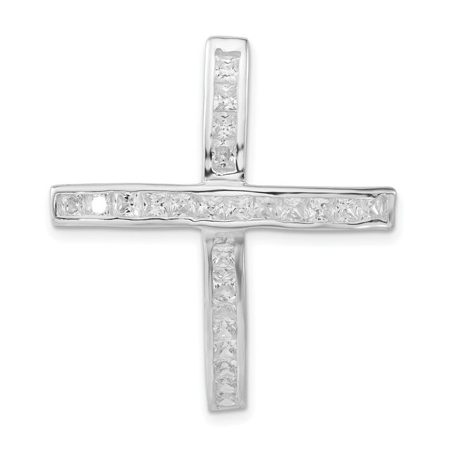 Cross CZ Charm Pendant in Real 925 Sterling Silver