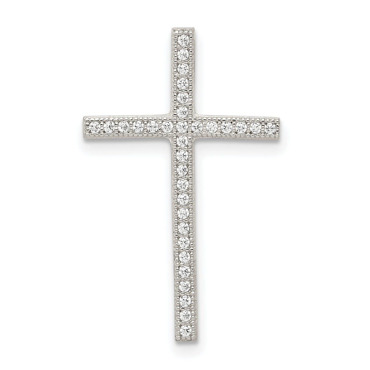 Micro Pavé Cross Charm Pendant in Real 925 Sterling Silver