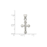 Sterling Silver Trefoil Cross Pendant with Cubic Zirconia, High Polish Spiritual Jewelry
