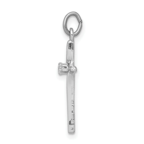 Cross CZ Center Charm Pendant in Real 925 Sterling Silver