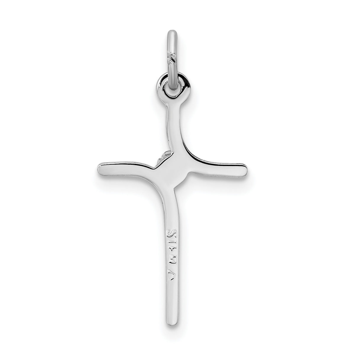 Cross CZ Center Charm Pendant in Real 925 Sterling Silver