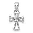 CZ Open Cross Charm Pendant in Real 925 Sterling Silver