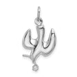 Sterling Silver Dove Pendant with Cubic Zirconia, Holy Spirit Symbol, Christian Jewelry