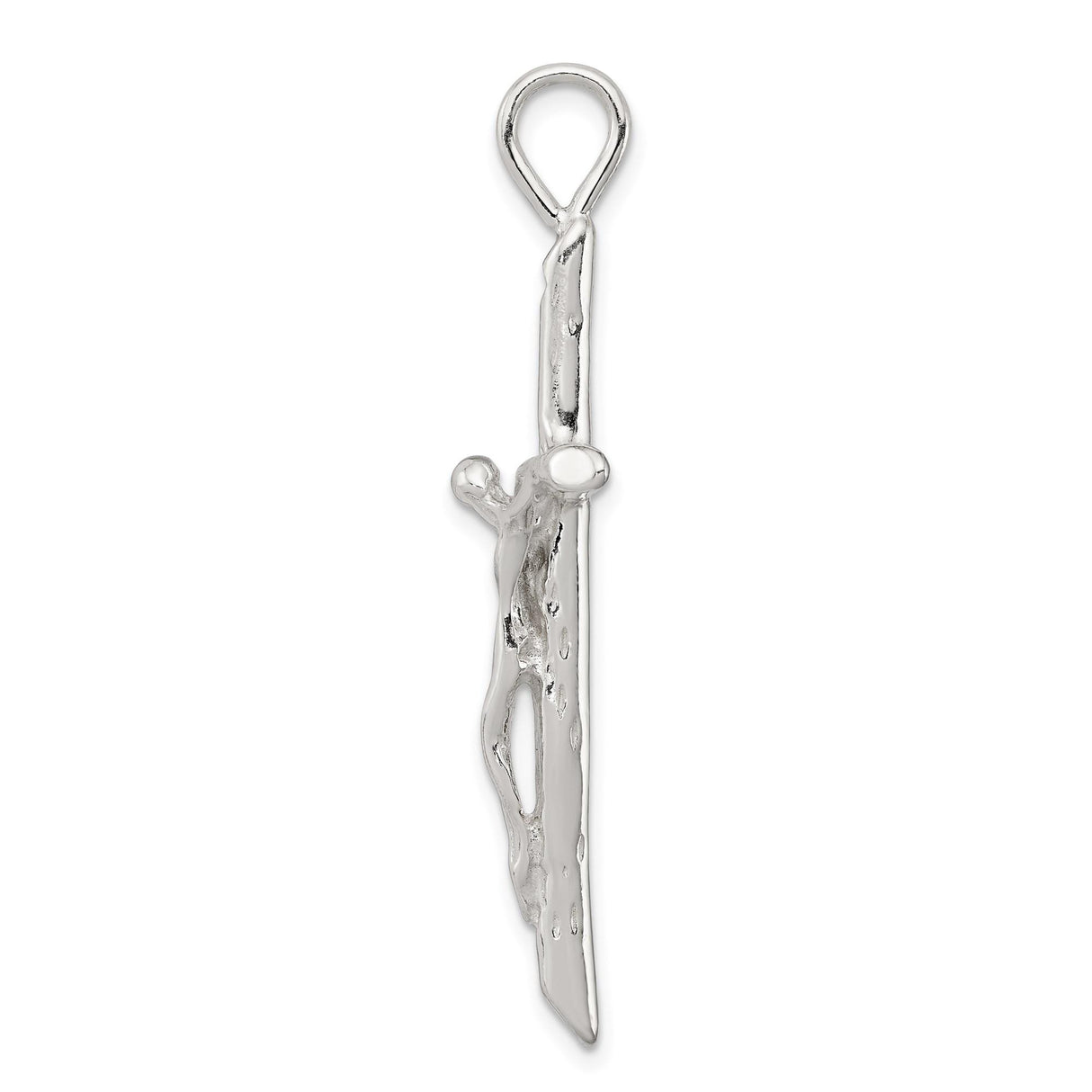 Sterling Silver Crucifix Cross Pendant with Textured Detailing, Minimalist Religious Jewelry