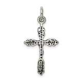 Sterling Silver Crucifix Cross Pendant with Branch Motif and Vine Detailing