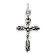 Sterling Silver Crucifix Cross Pendant with Branch Motif and Vine Detailing