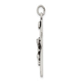 Sterling Silver Crucifix Pendant with Matte Finish and Detailed Relief Design