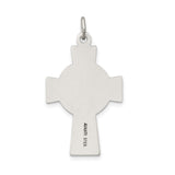 Sterling Silver Crucifix Cross Pendant with Celtic Etched Design and Halo Circle