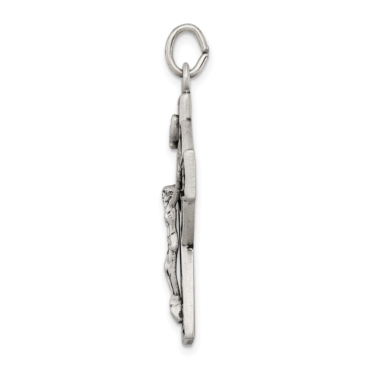 Sterling Silver Crucifix Pendant with Antiqued Finish and Celtic Cross Design