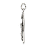 Sterling Silver Crucifix Pendant with Antiqued Finish and Celtic Cross Design