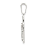 Sterling Silver Crucifix Pendant with Christ Figure and Baroque Edges