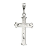 Sterling Silver Crucifix Cross Pendant with Deep Relief Jesus and Flared Tips, Vintage Christian Jewelry