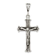 Sterling Silver Crucifix Cross Pendant with Deep Relief Jesus and Flared Tips, Vintage Christian Jewelry