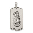 Satin Saint Christopher Dog Tag Charm Pendant in Real 925 Sterling Silver