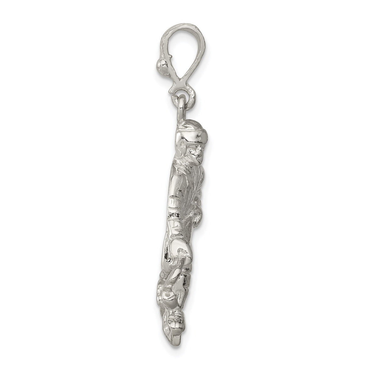 Sterling Silver Hockey Player Pendant with Stick and Puck , Unisex Sports Charm