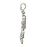 Sterling Silver Hockey Player Pendant with Stick and Puck , Unisex Sports Charm