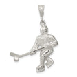 Sterling Silver Hockey Player Pendant with Stick and Puck , Unisex Sports Charm