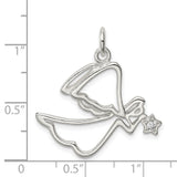 CZ Angel Charm Pendant in Real 925 Sterling Silver