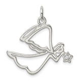 CZ Angel Charm Pendant in Real 925 Sterling Silver