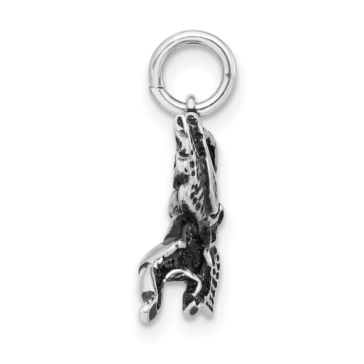 Antiqued Cupid Charm Pendant in Real 925 Sterling Silver