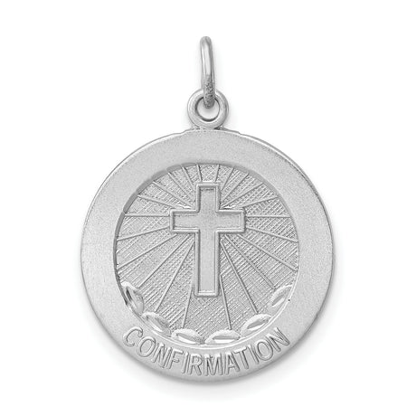 Sterling Silver Confirmation Pendant with Raised Cross and Radiant Rays