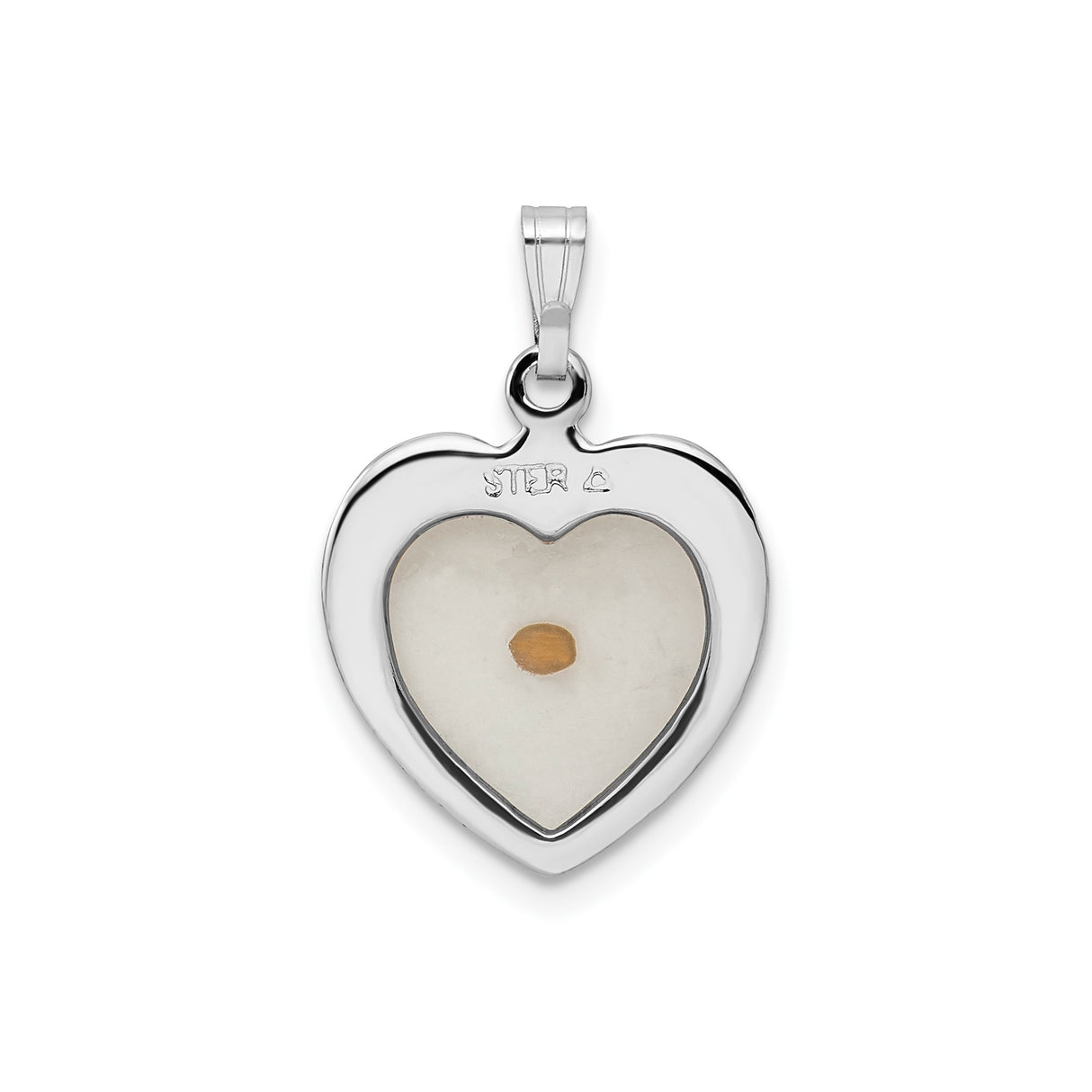 Sterling Silver Heart Pendant with Mustard Seed Resin Charm, Christian Faith Jewelry for Women