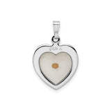 Sterling Silver Heart Pendant with Mustard Seed Resin Charm, Christian Faith Jewelry for Women