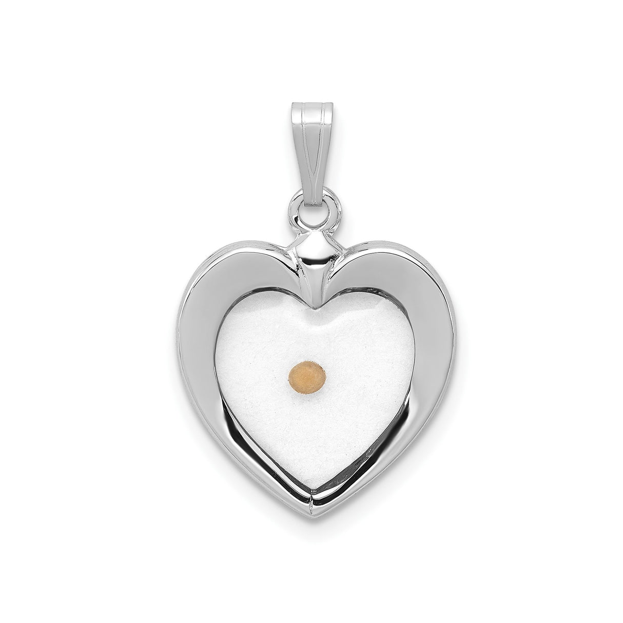 Sterling Silver Heart Pendant with Mustard Seed Resin Charm, Christian Faith Jewelry for Women