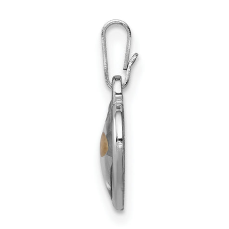 Small Heart with Mustard Seed Charm Pendant in Real 925 Sterling Silver