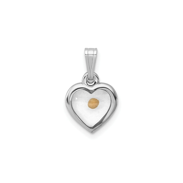 Sterling Silver Heart Pendant with Real Mustard Seed, Christian Faith Symbol Jewelry for Women