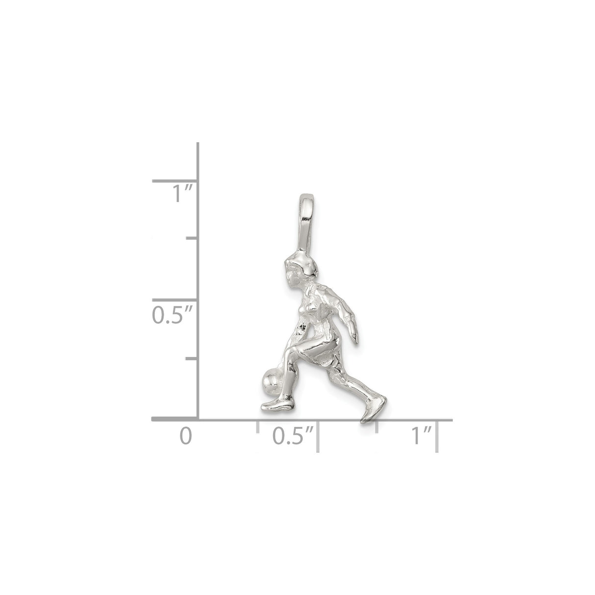 Sterling Silver Soccer Player Pendant with Female Athlete in Motion, Sports Charm
