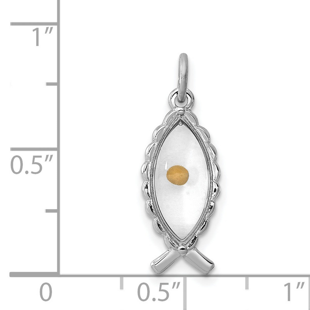 Mustard Seed Ichthus Charm Pendant in Real 925 Sterling Silver