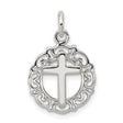 Circle & Cross Charm Pendant in Real 925 Sterling Silver