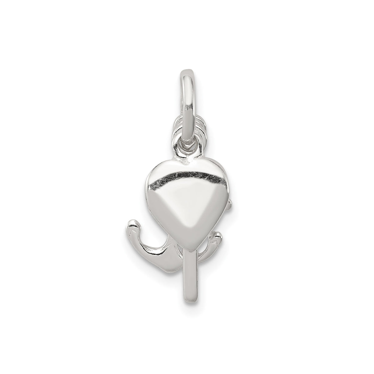 Sterling Silver Faith Pendant with Anchor, Heart, and Cross Symbol , Christian Jewelry Charm