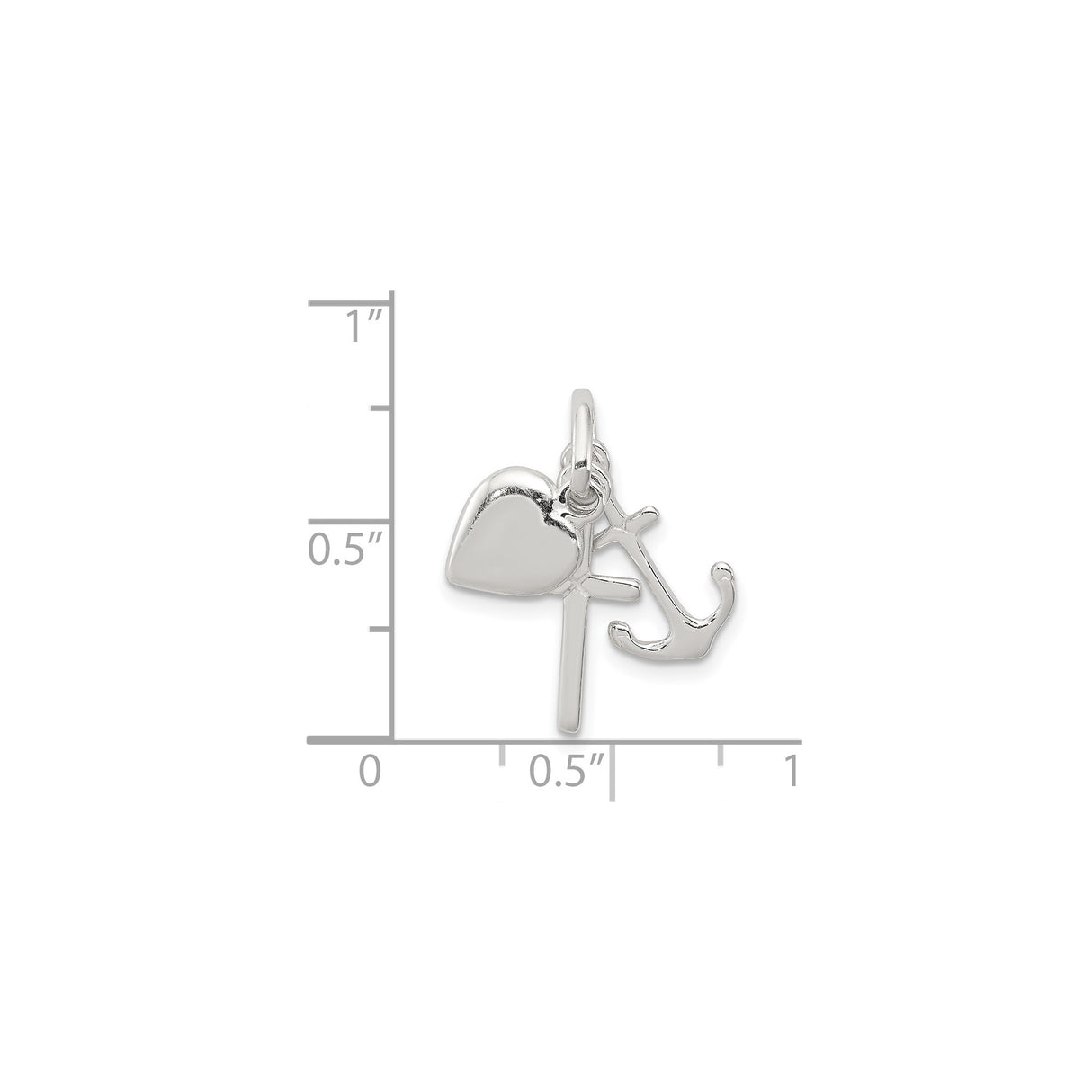 Sterling Silver Faith Pendant with Anchor, Heart, and Cross Symbol , Christian Jewelry Charm