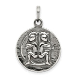 Gemini Twins Zodiac Charm Pendant in Real 925 Sterling Silver