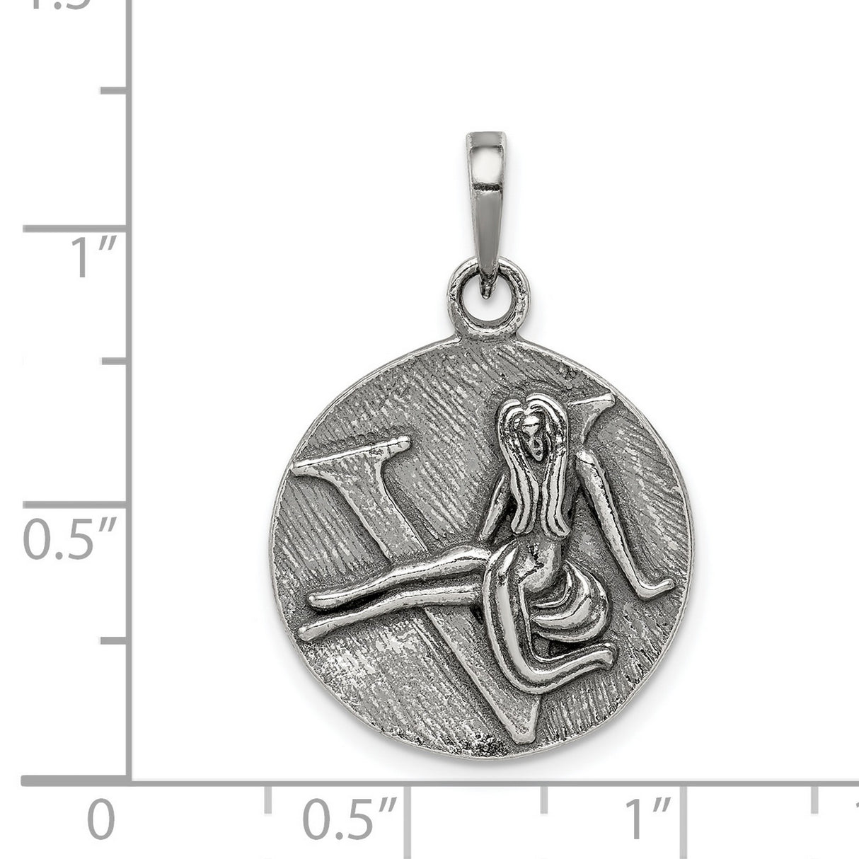 Virgo Maiden Zodiac Charm Pendant in Real 925 Sterling Silver