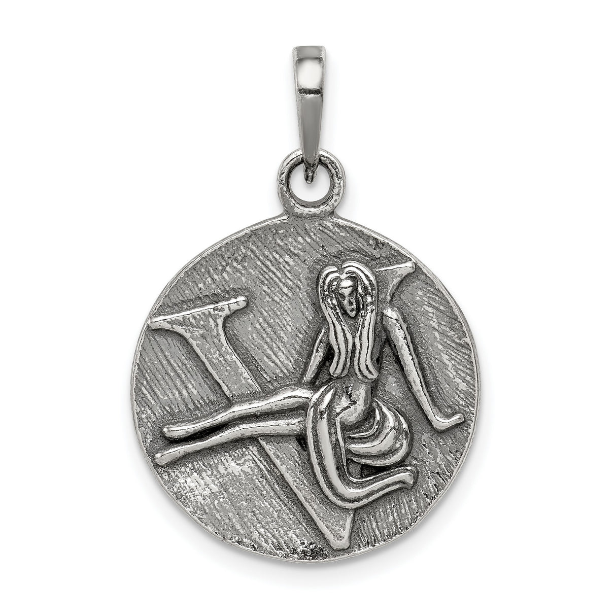 Virgo Maiden Zodiac Charm Pendant in Real 925 Sterling Silver