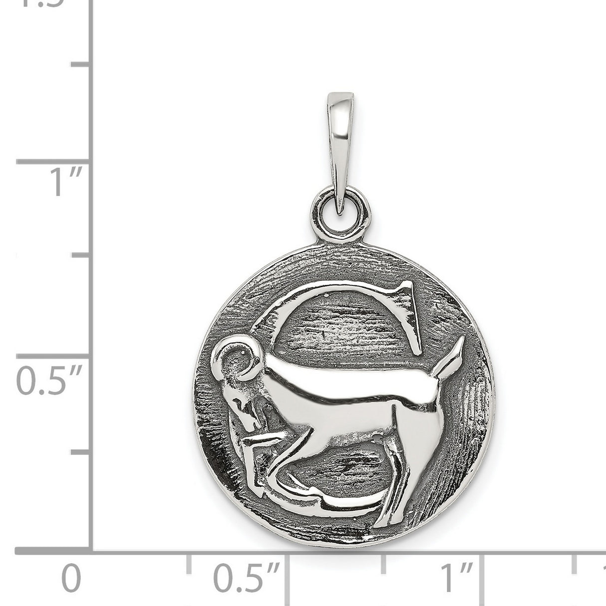Capricorn Goat Zodiac Charm Pendant in Real 925 Sterling Silver
