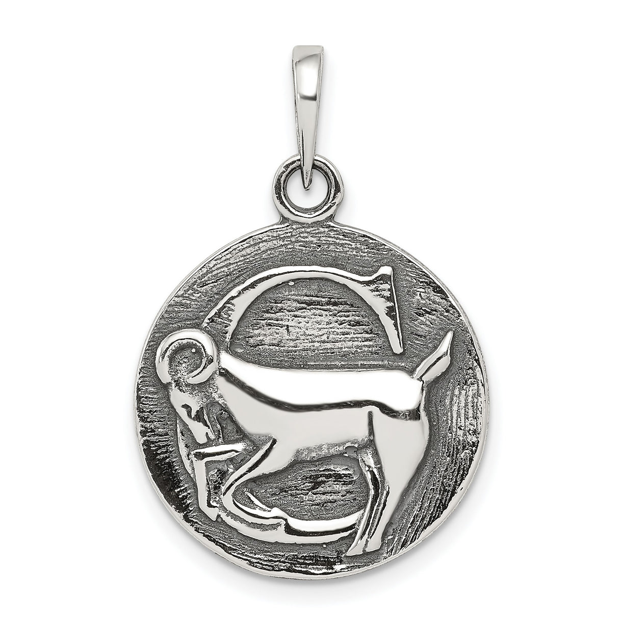 Capricorn Goat Zodiac Charm Pendant in Real 925 Sterling Silver