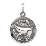 Capricorn Goat Zodiac Charm Pendant in Real 925 Sterling Silver