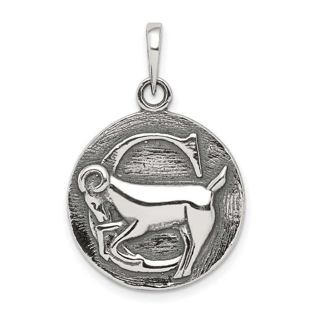 Capricorn Goat Zodiac Charm Pendant in Real 925 Sterling Silver